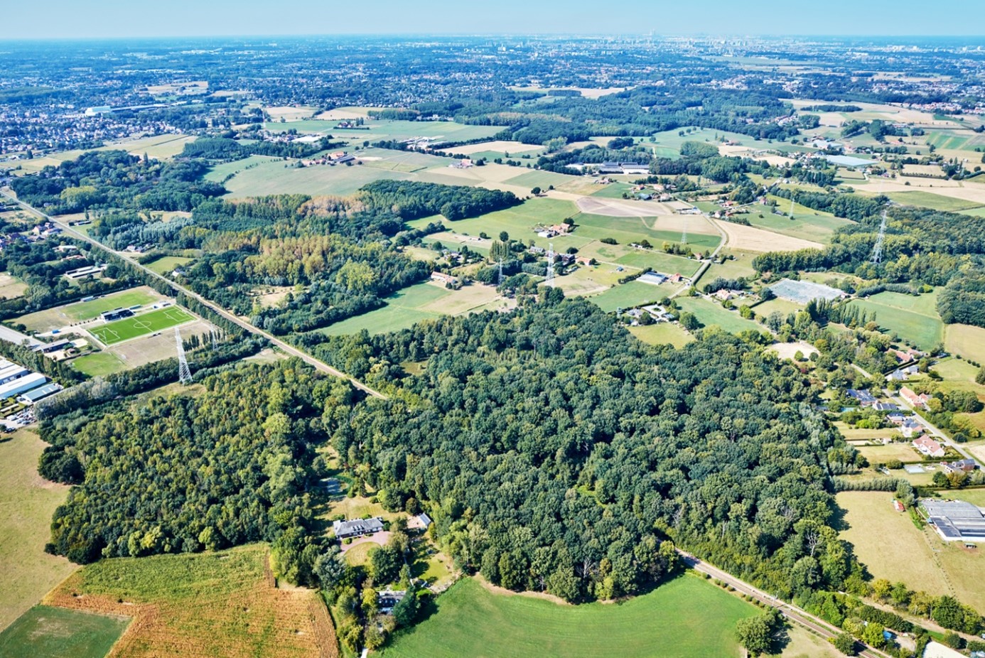 Luchtfoto van de boshoek in Boechout