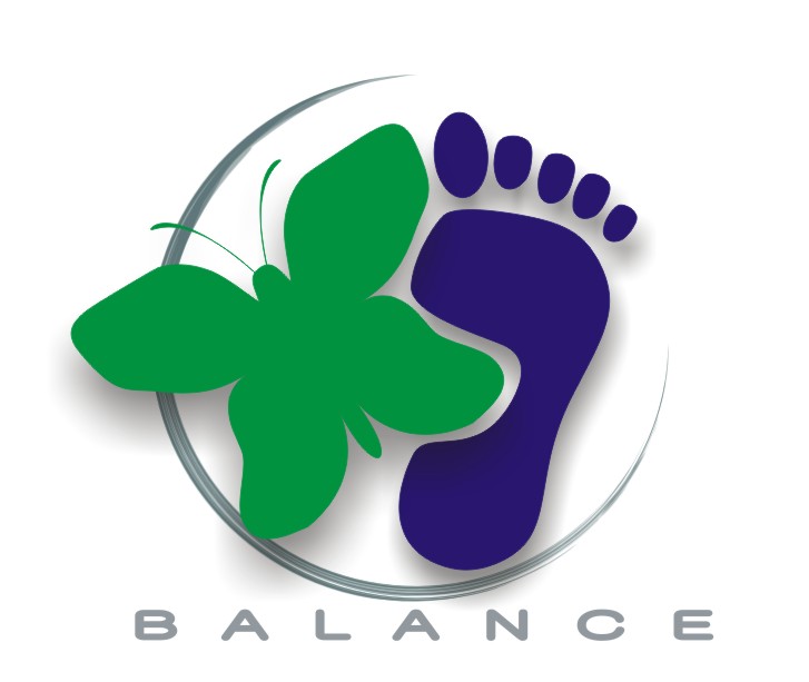 logo Balance vlinder en voetje