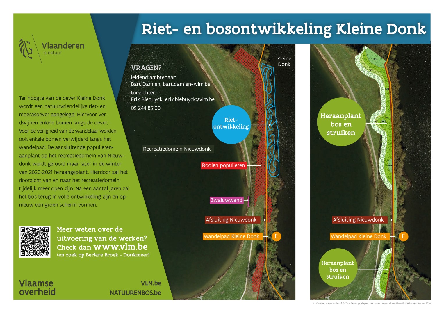 Infobord riet- en bosontwikkeling Kleine Donk