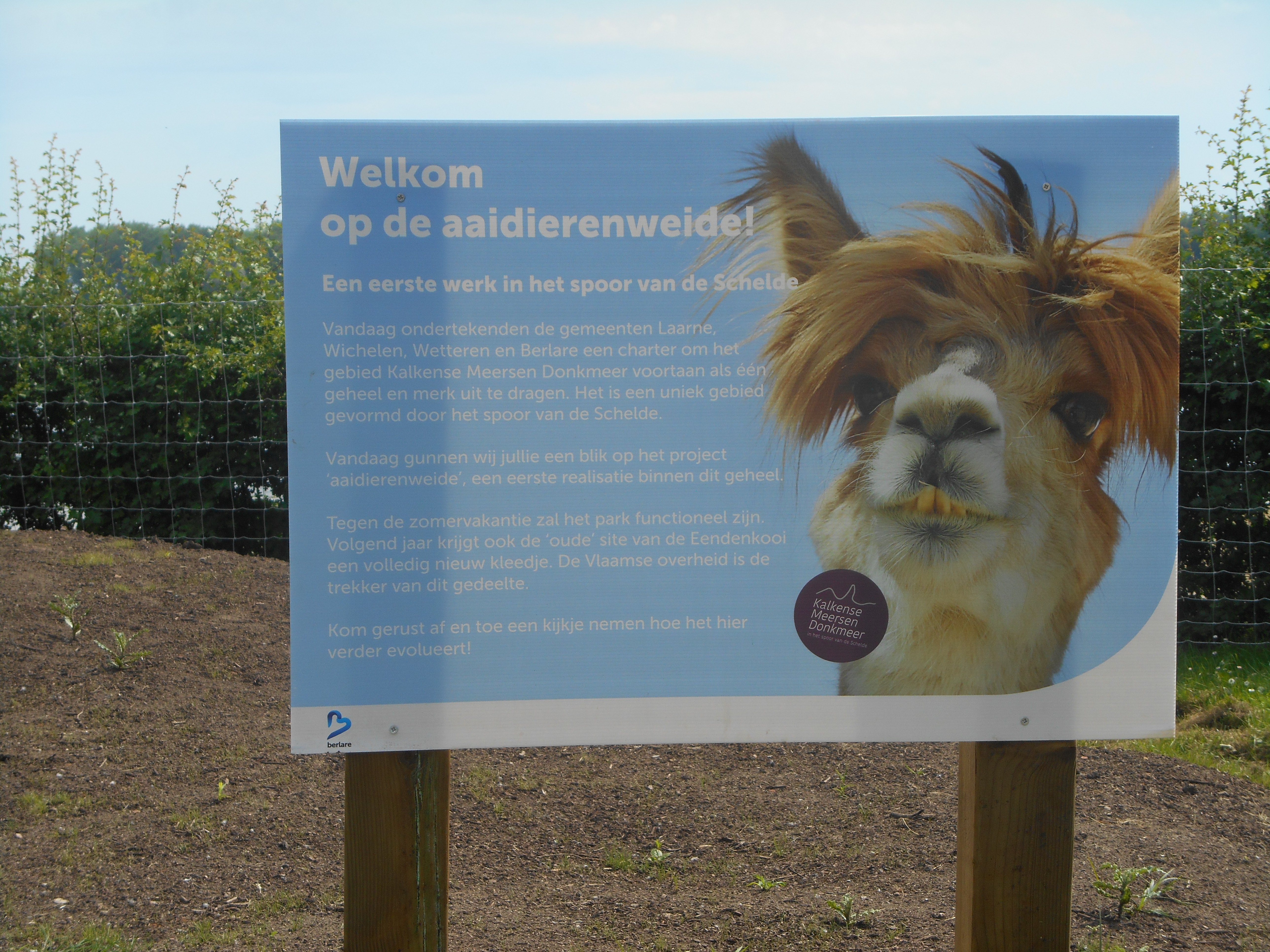 Welkomstbord aaidierenweide