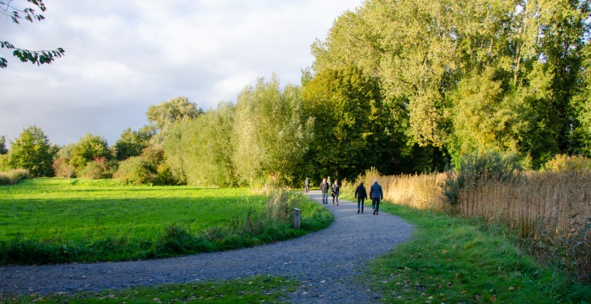 wandelaars in het gebied