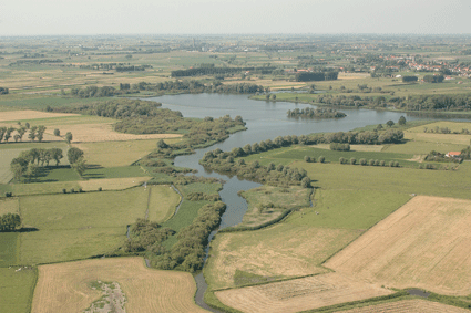 Zicht op het project vanuit de lucht