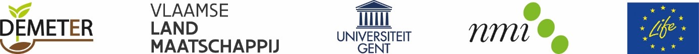 logo's van Demeter, VLM, Universiteit Gent, nmi en Life