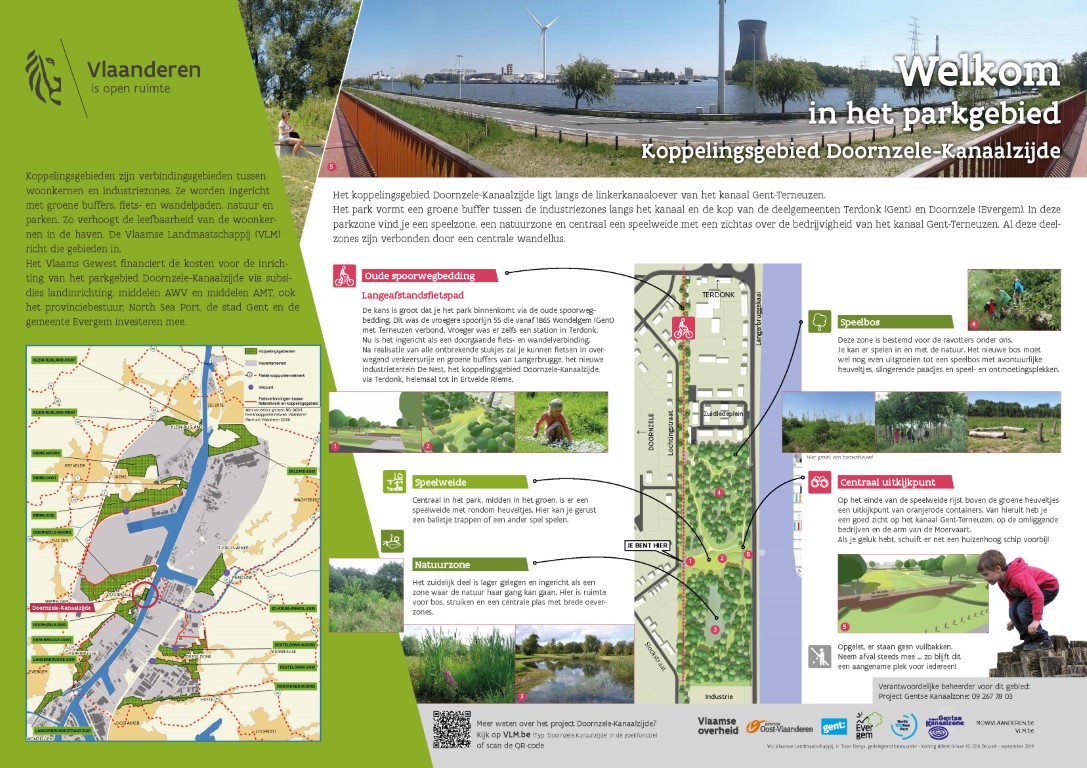 Infobord over het park