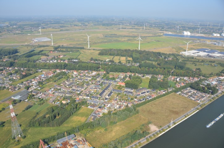 Luchtfoto van het gebied