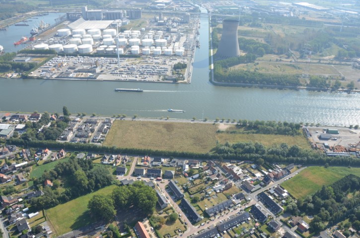 Luchtfoto van het gebied