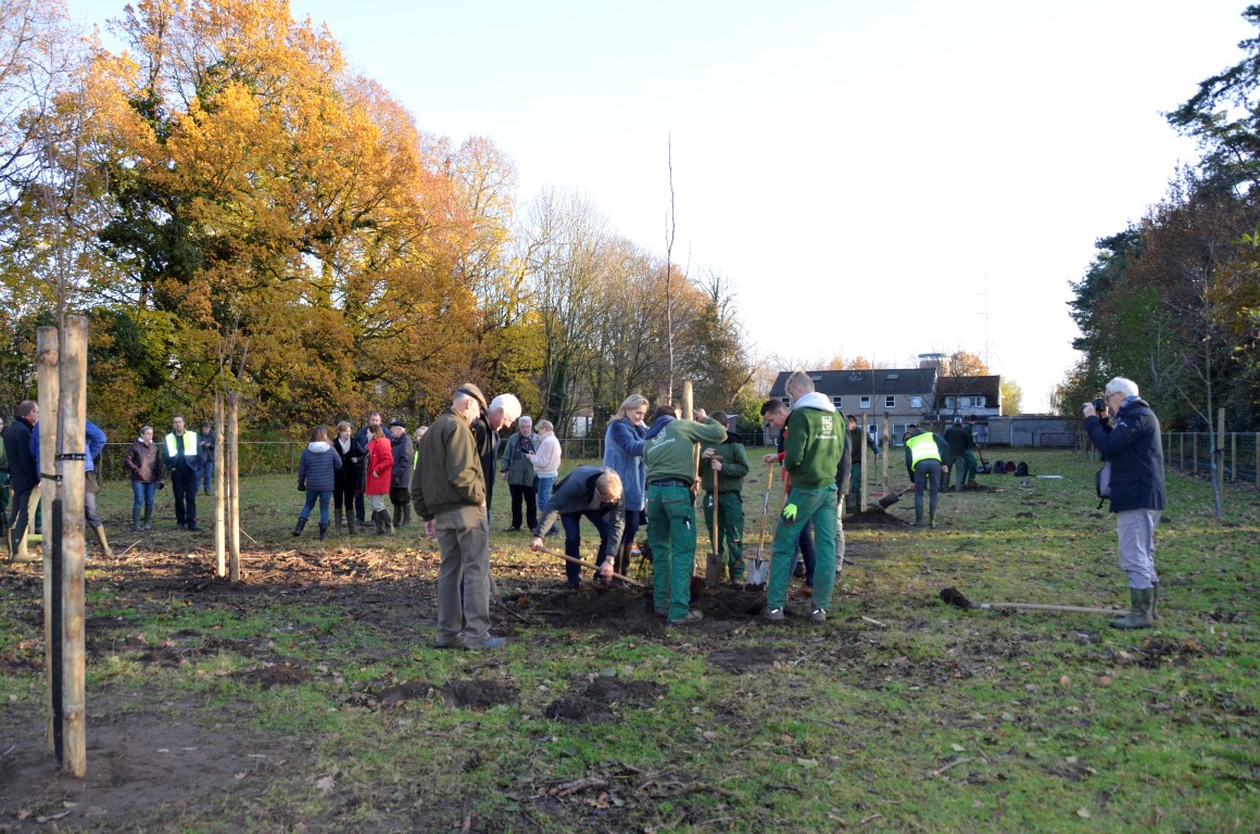 leerlingen tuinbouwschool Melle planten mee in Doornzele