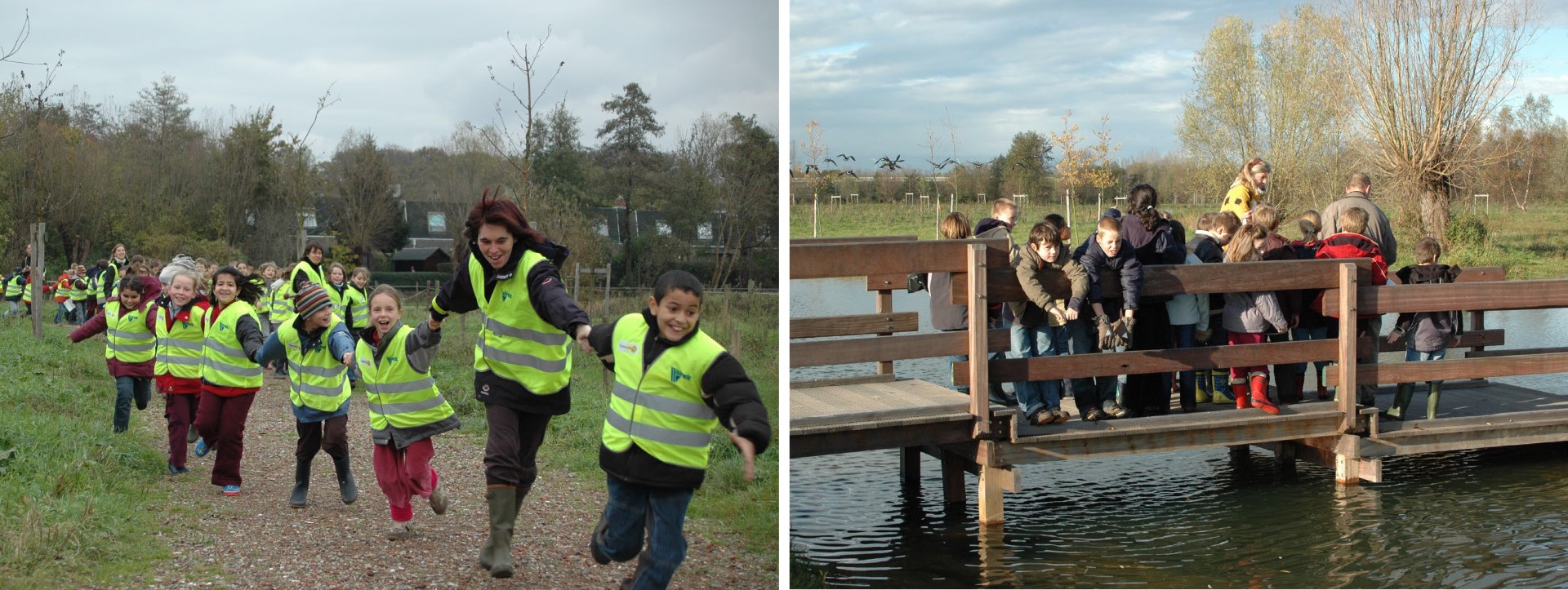 kinderen op pad in het landschapspark