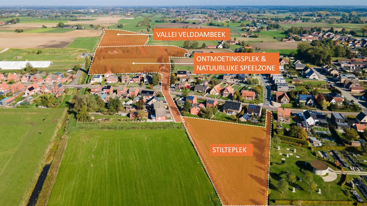 situering zones: stilteplek - ontmoetings-/speelplek - vallei Velddambeek