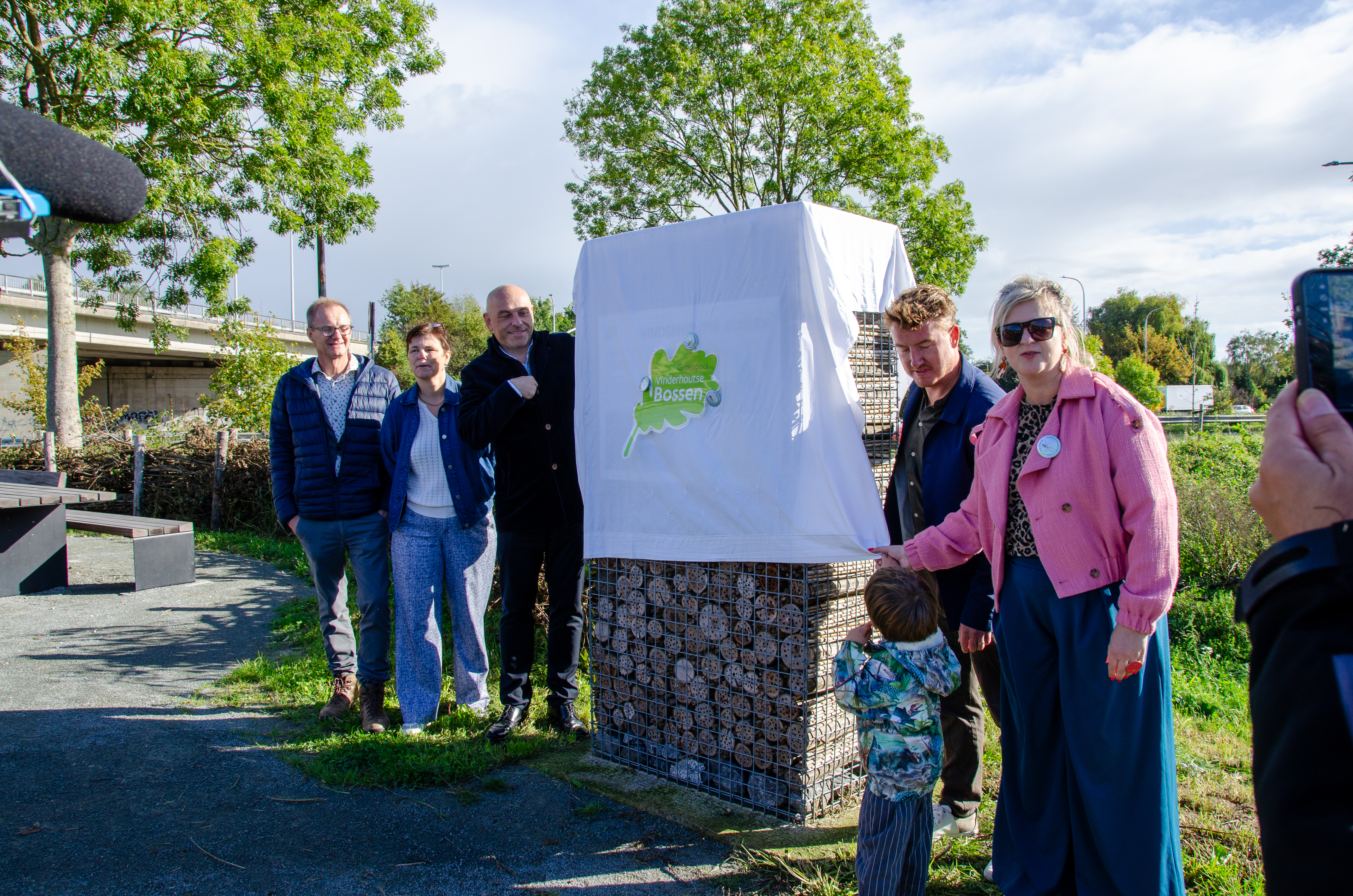 onthulling infobord in park Groene Velden