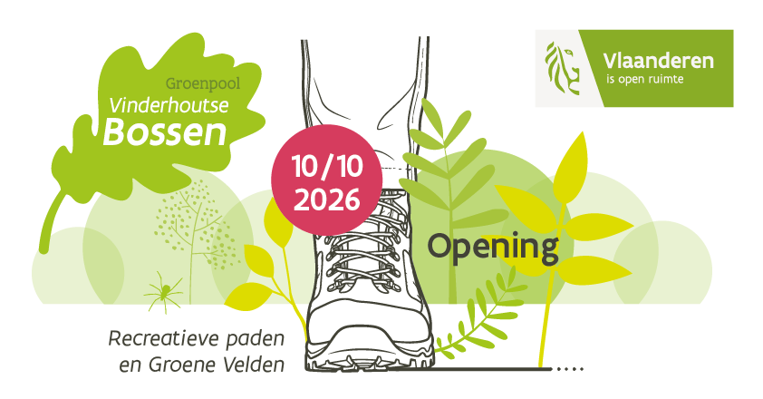 tekening van wandelschoen tegen achtergrond van groene bladelementen