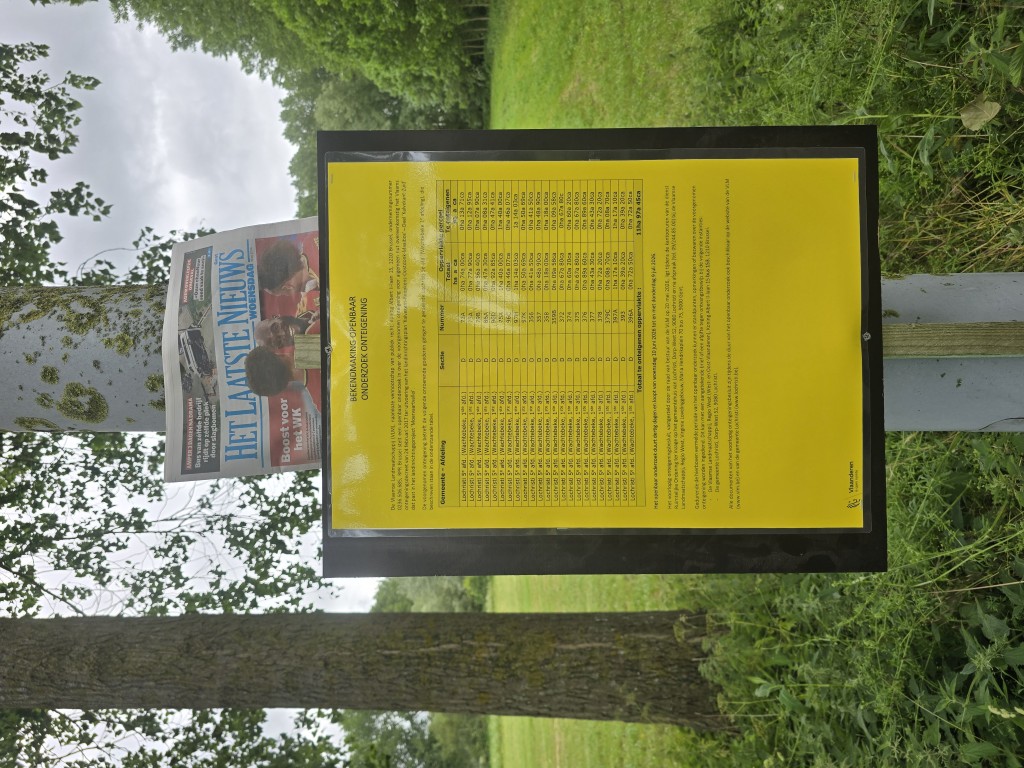 Plaatsing affiche openbaar onderzoek 3 juni