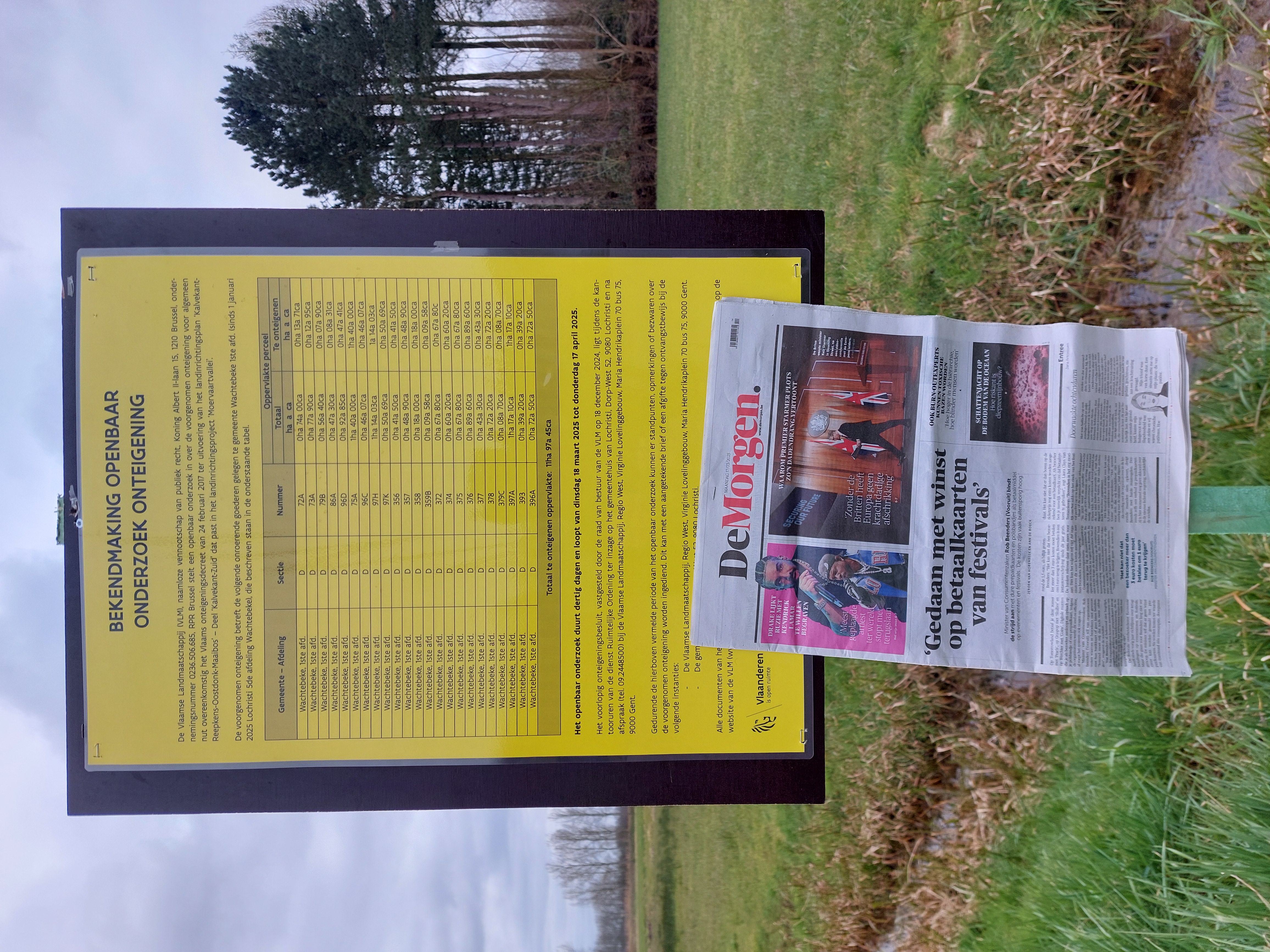 ophanging affiche openbaar onderzoek