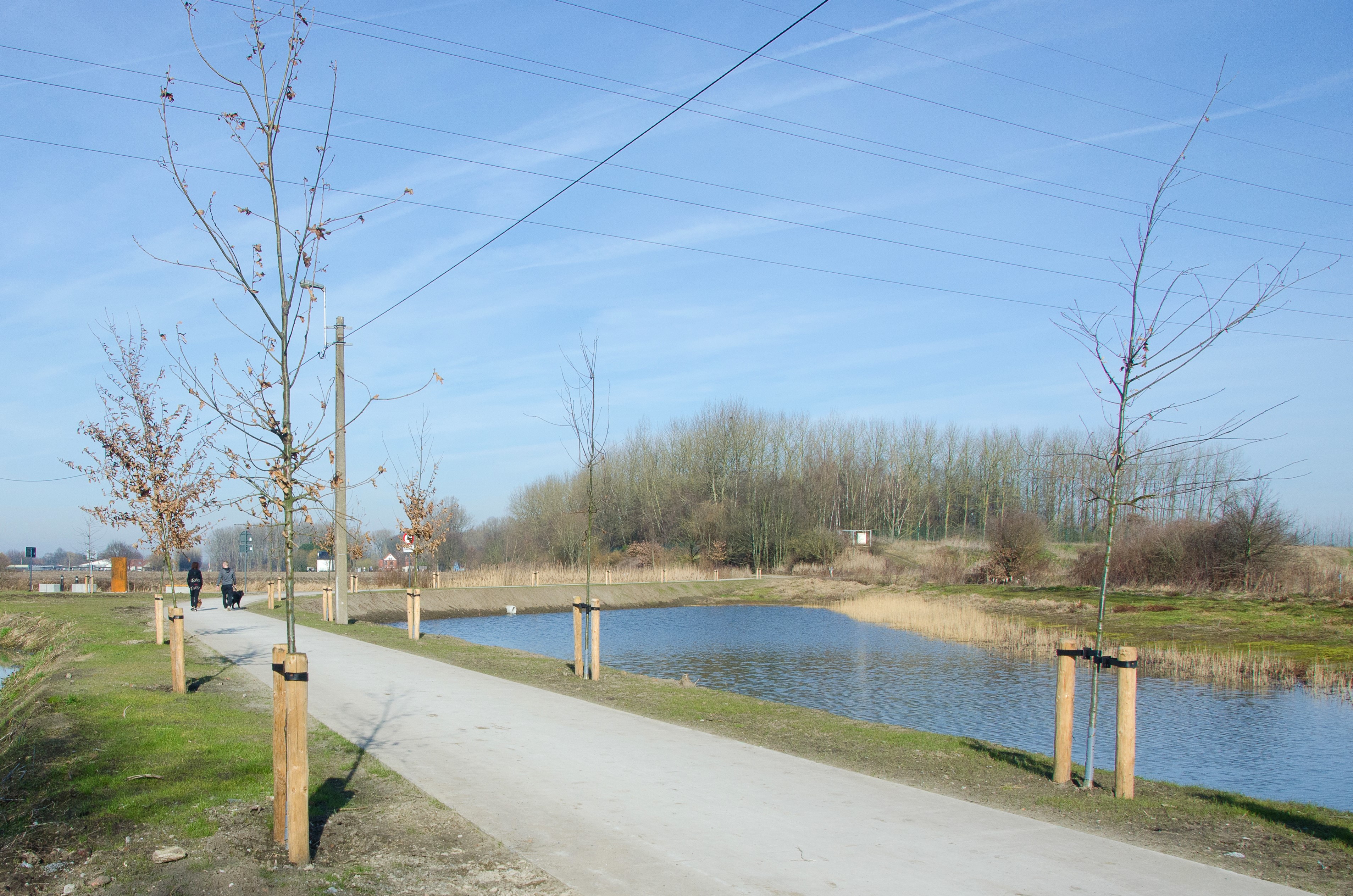 zicht op de natuurzone en fietsverbinding