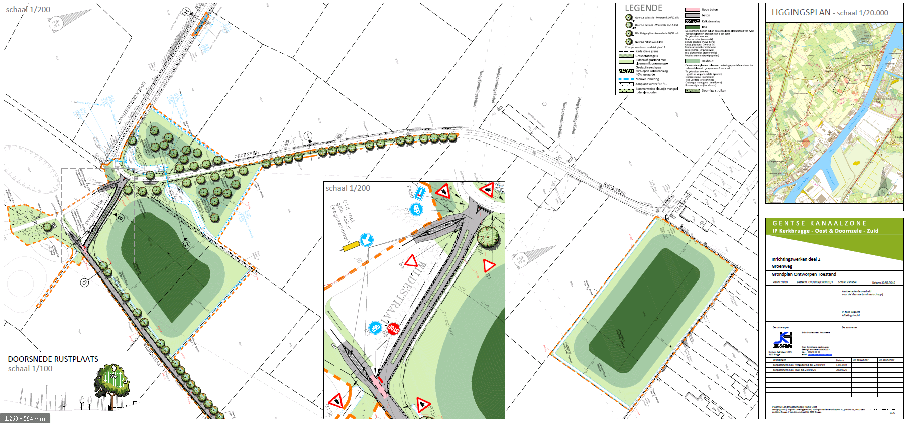 Inrichtingswerken deel 2: Groenweg (Grondplan Ontworpen Toestand)
