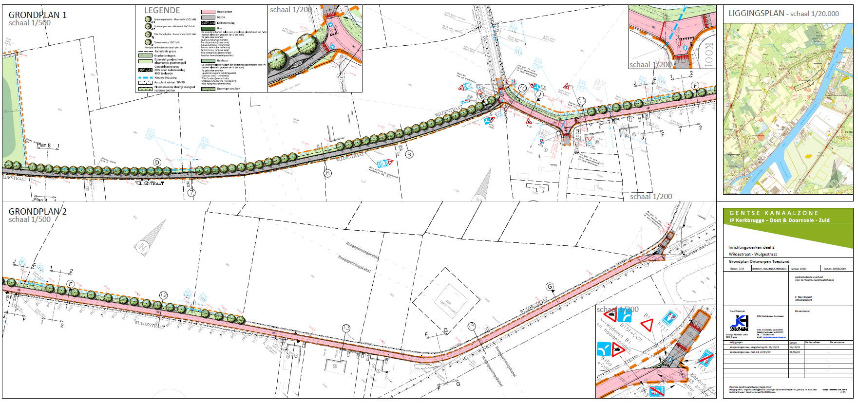 Inrichtingswerken deel 2: Wildestraat - Wulgestraat (Grondplan Ontworpen Toestand)