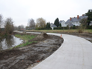 nieuw aangelegd fietspad