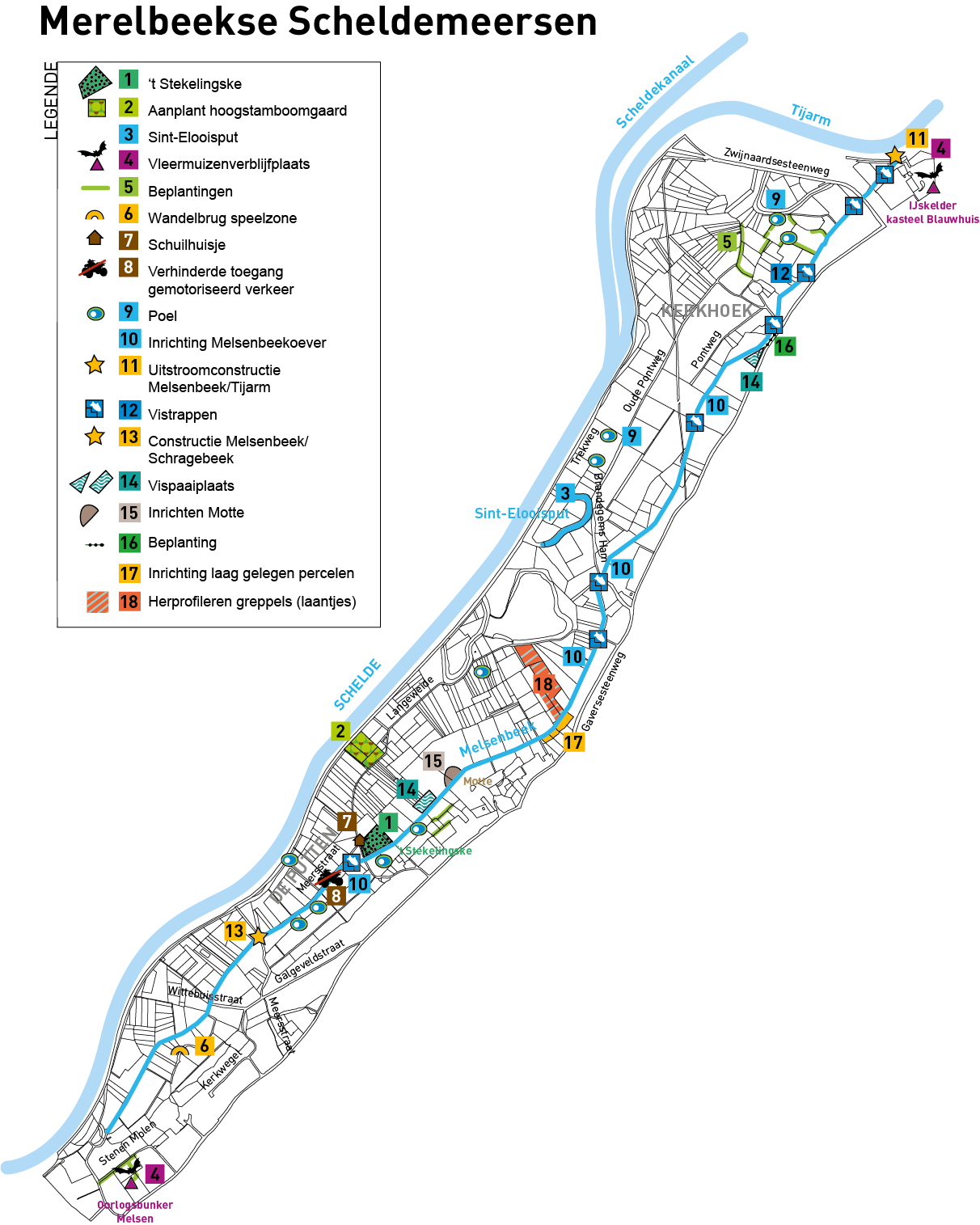 Kaart Merelbeekse Scheldemeersen