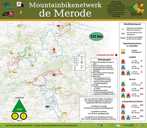 Afbeelding toont kaart van het mountainbikenetwerk