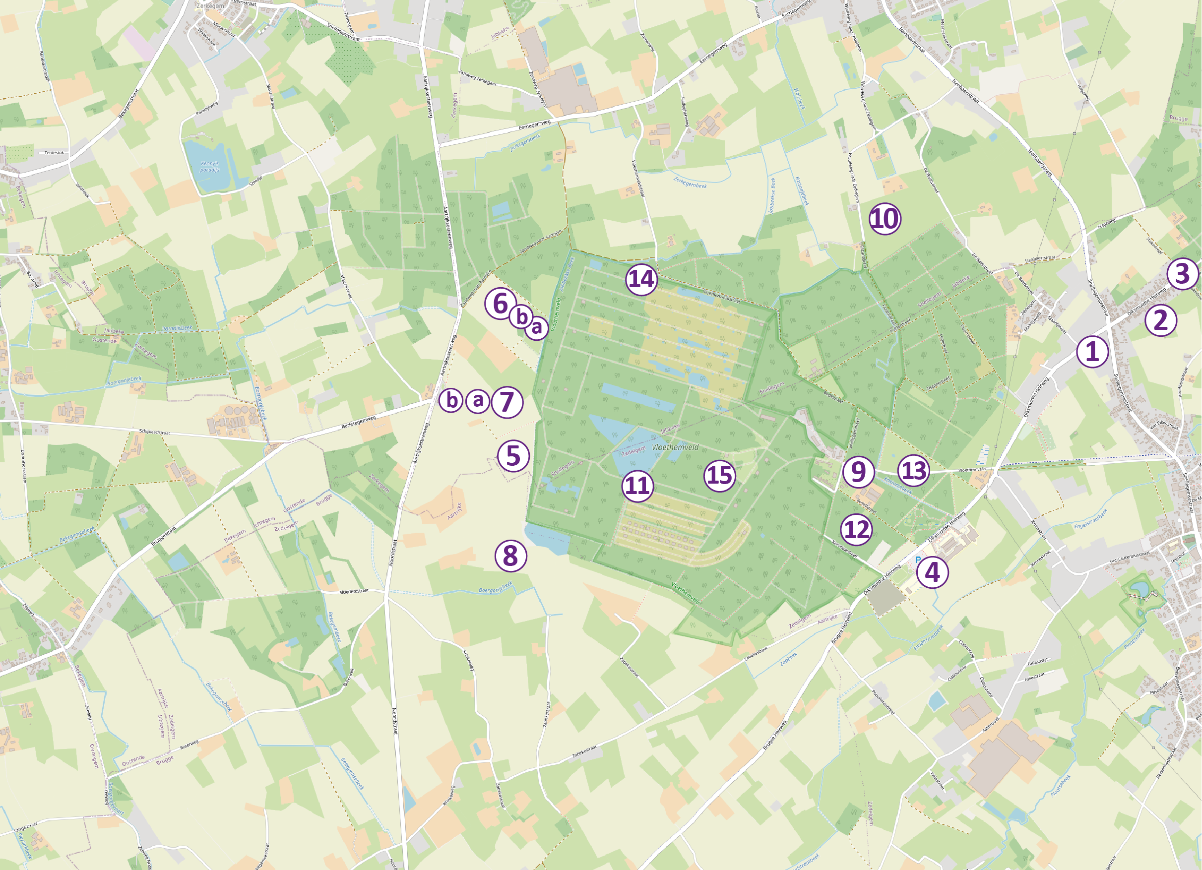 Situeringskaart realisaties Vloethemveld (nrs)