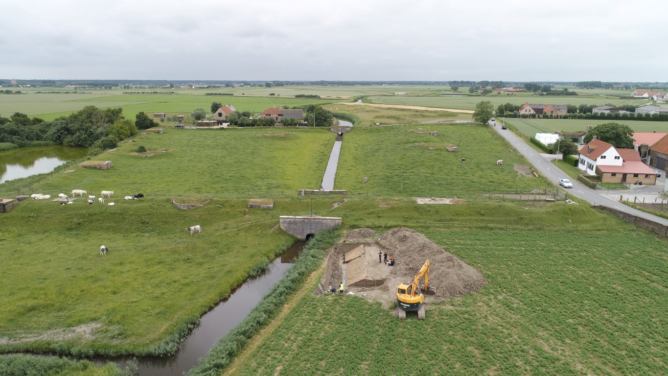 archeologisch onderzoek Hazegrasdijk (luchtfoto)