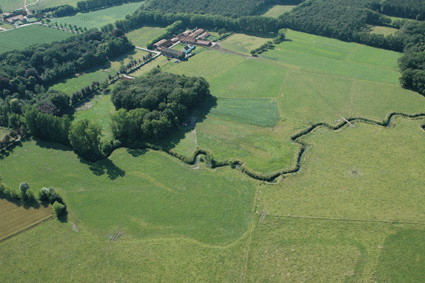 Zicht van het landinrichtingsproject vanuit de lucht