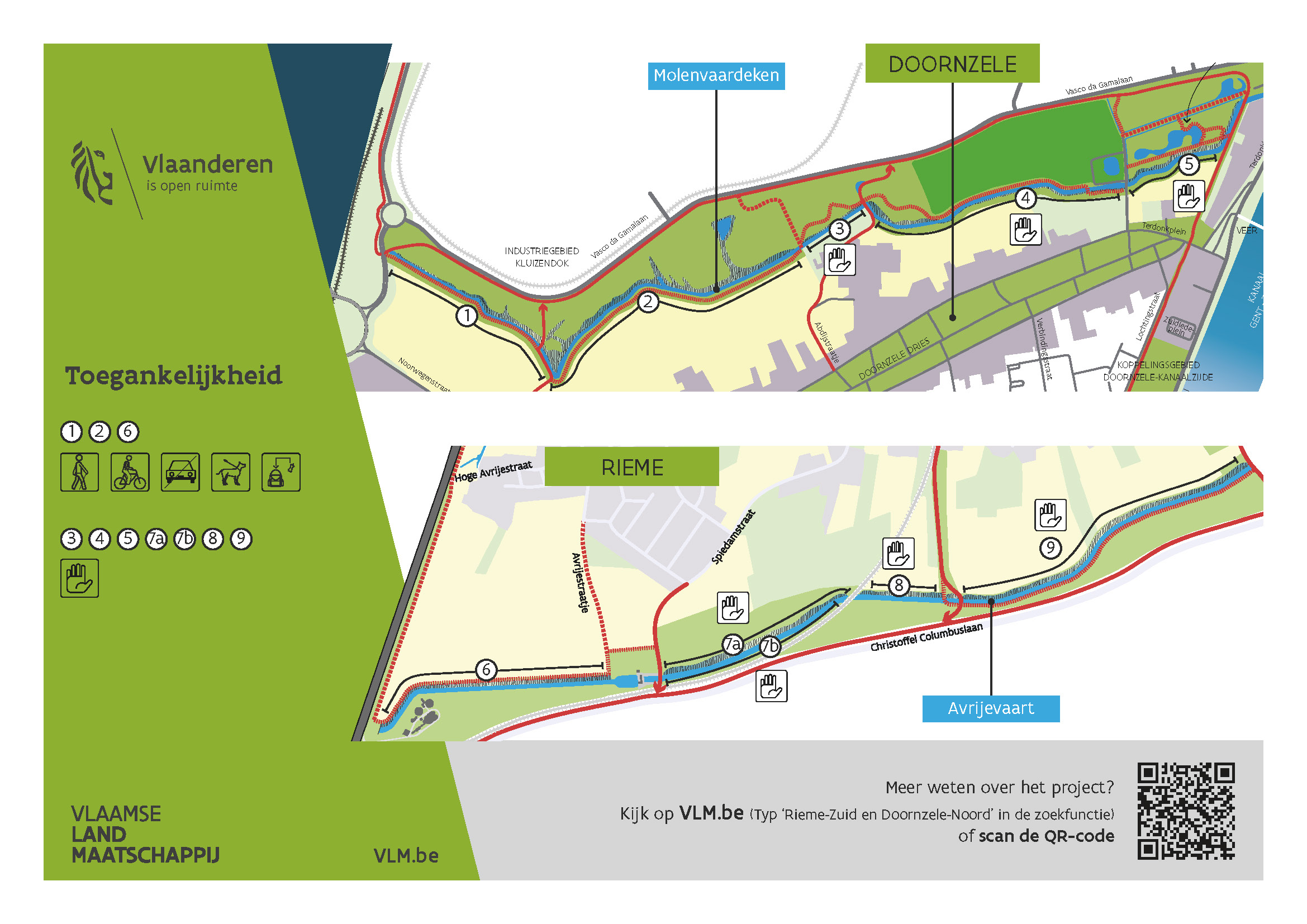 toegankelijkheid in het gebied (langs het Molenvaardeken en de Avrijevaart)