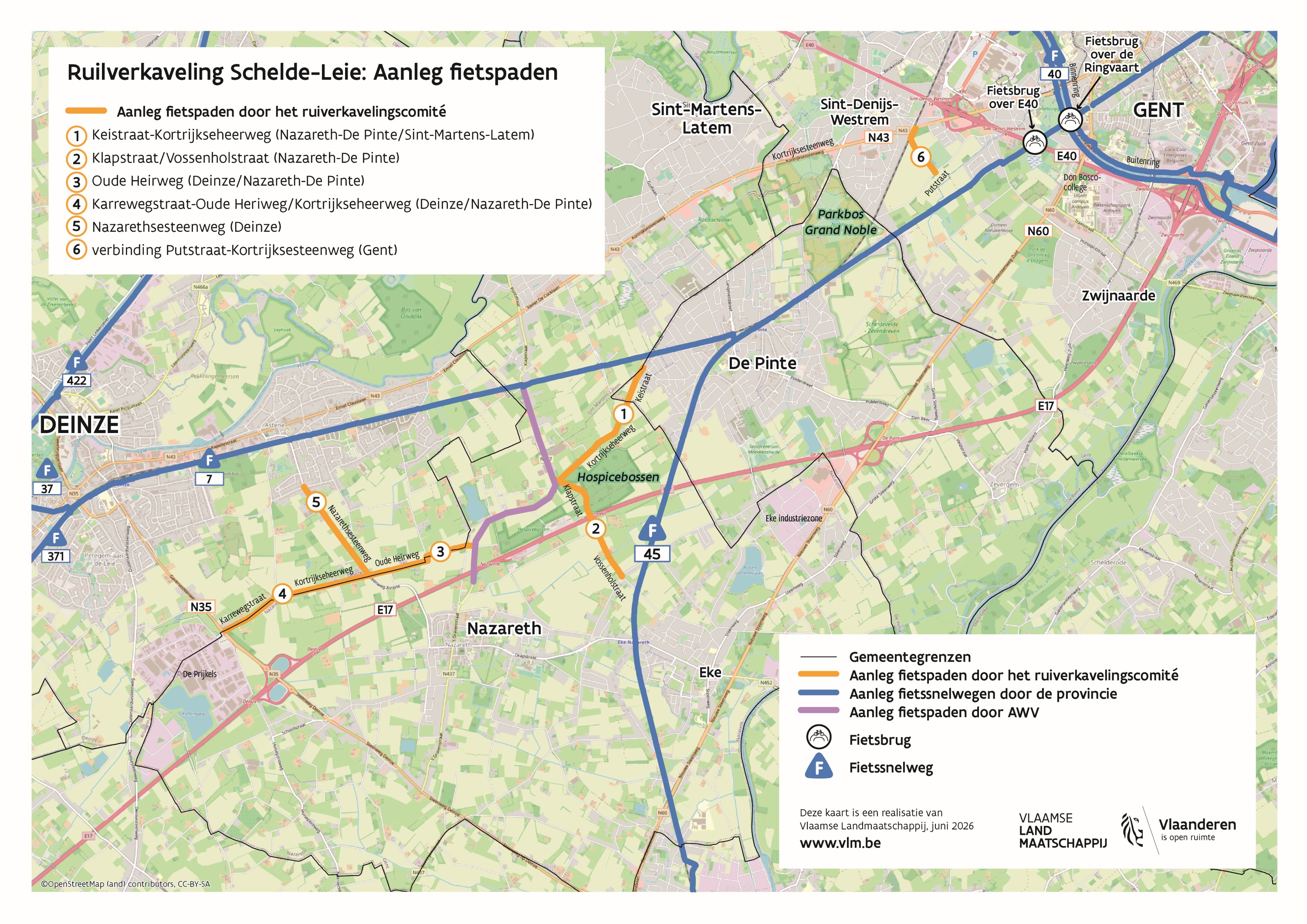 situeringskaart aanleg fietspaden