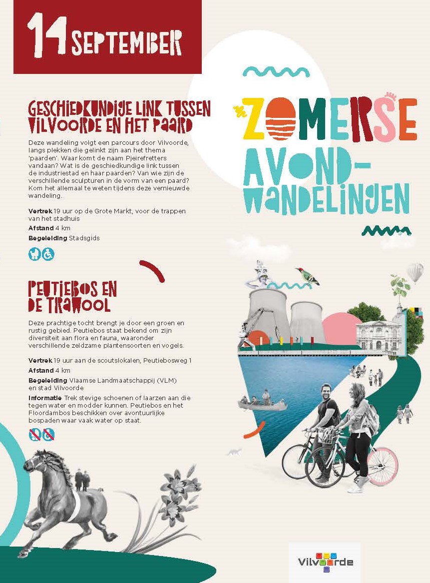 Foto toont programma van de avondwandeling