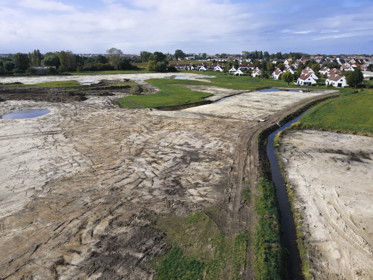 dronebeeld afgravingswerken Duinvallei 2021 (c)Middelkerke
