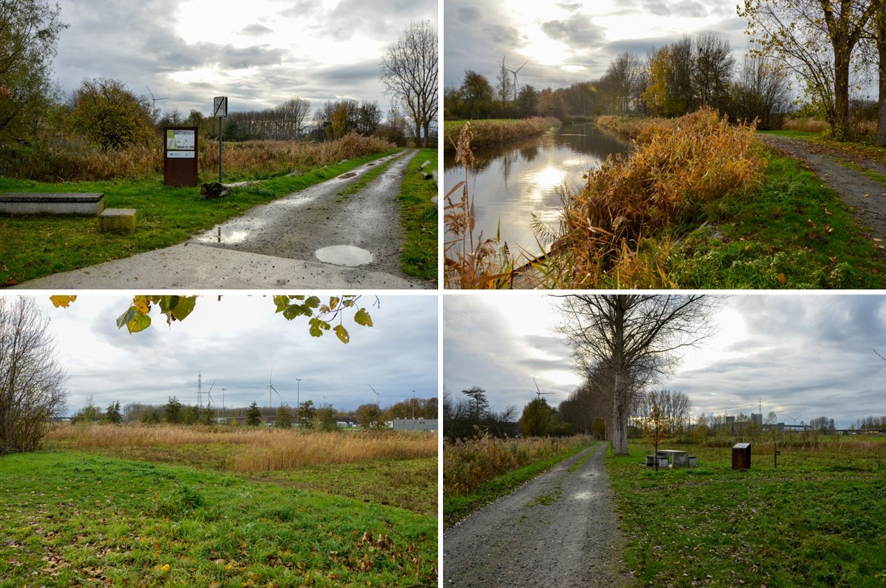 wandelmogelijkheden langs de oevers van de zijarm van de Moervaart
