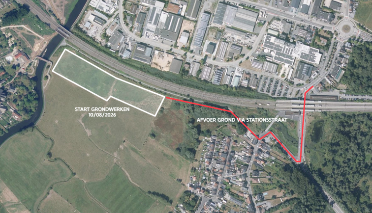 situeringskaart locatie 5 en afvoerroute