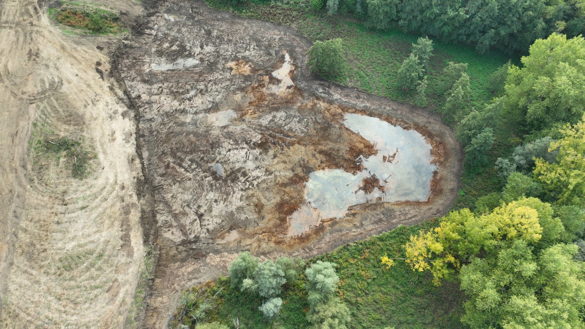 luchtbeeld oeverzone Gatesvijver