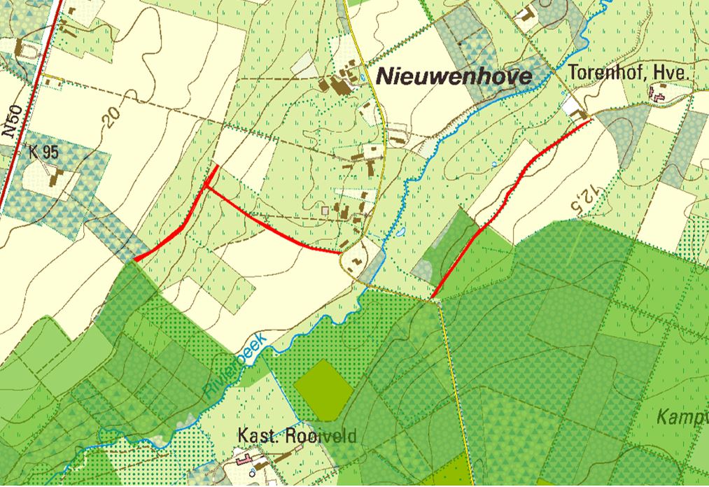 Wandelverbindingen Rooiveld-Waterstraat en Kampveldstraat-Waterstraat