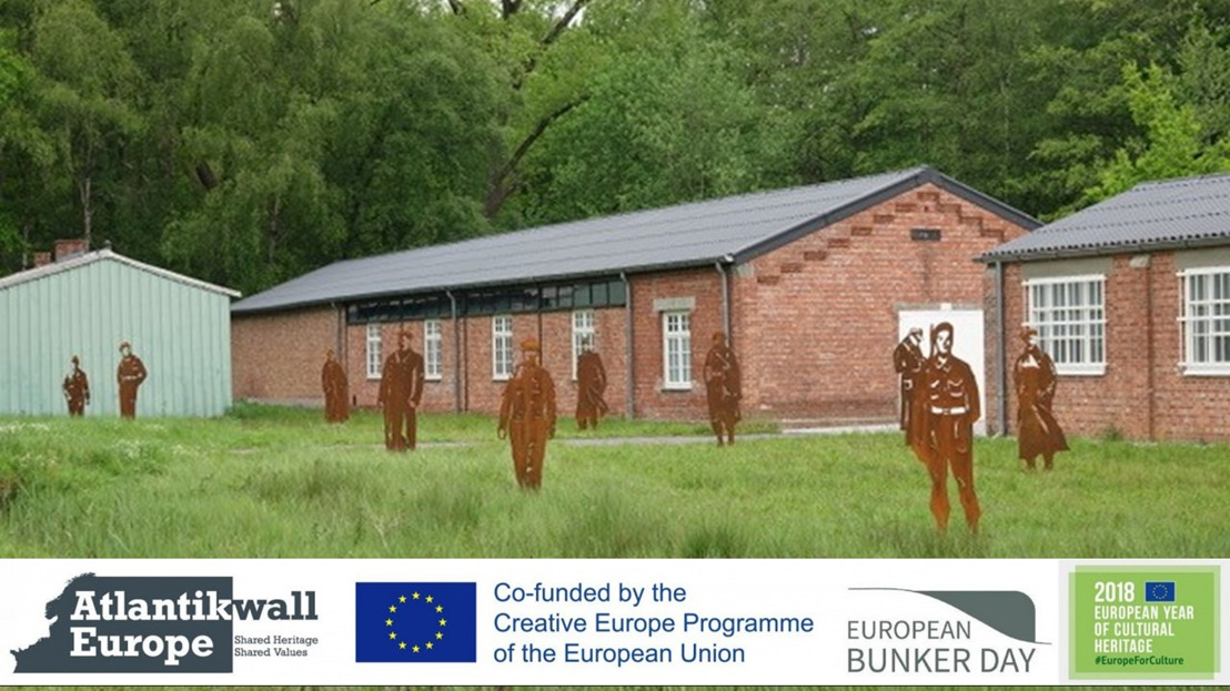 foto: 'Creative Europe project Atlantikwall: 10 silhouetten als herinneringsplek tussen de groene barakken'