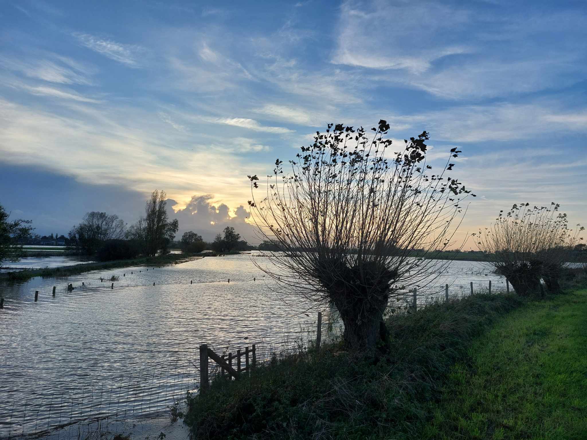 afbeelding rivier winterbedding landschap avond