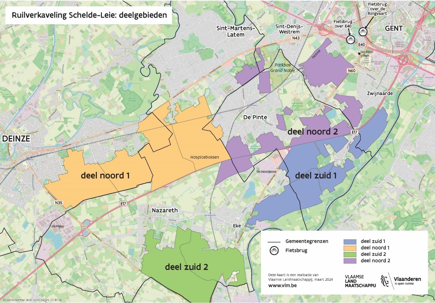 kaart die de volgorde van uitvoering  weergeeft in 4 fases